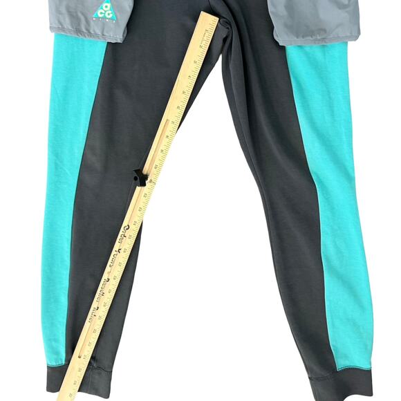 Nike ACG Gray Teal Blue External Zippered Pockets Sweatpants Joggers size L - Picture 5 of 11